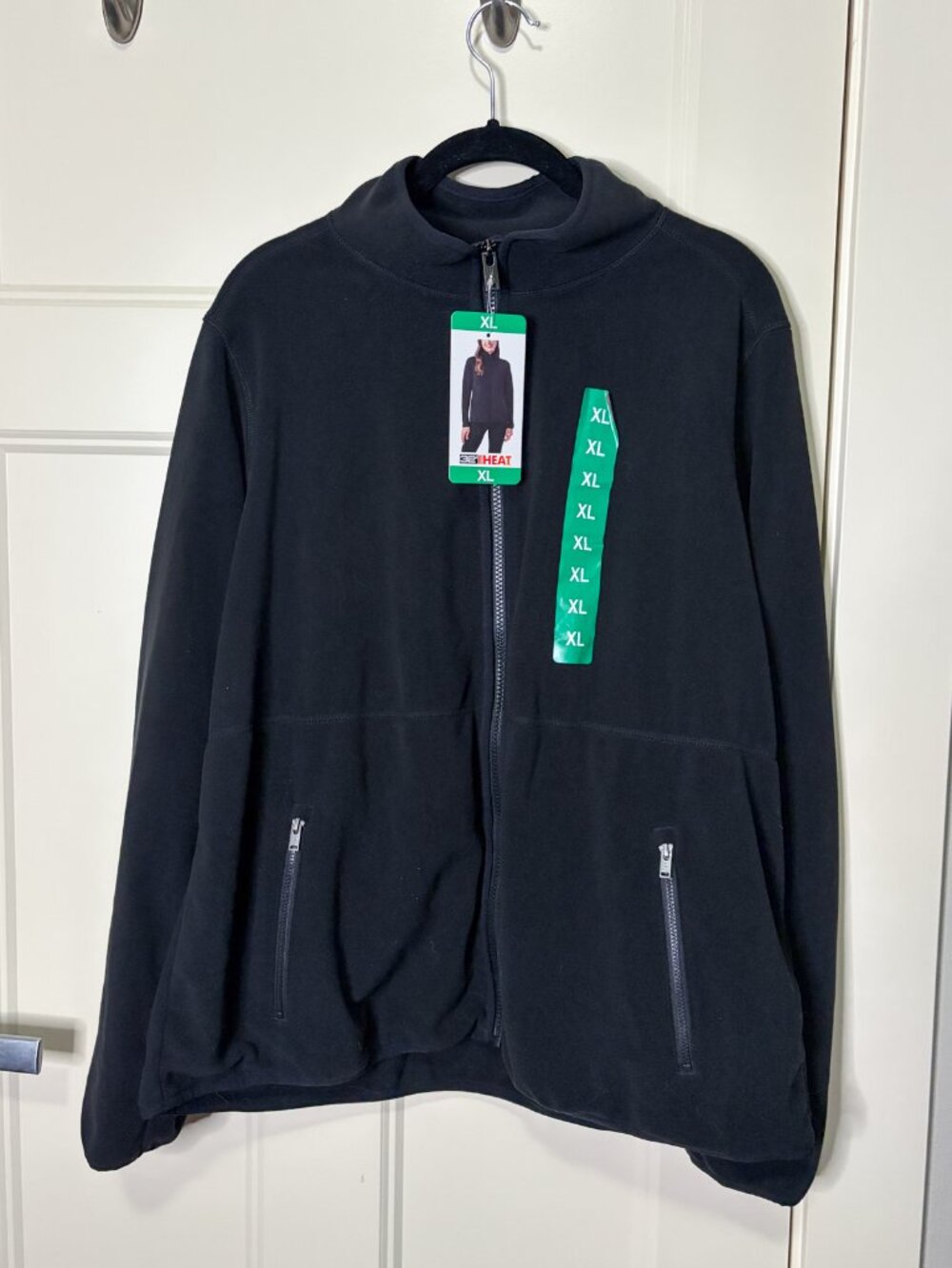 NWT 32 Degrees Heat Women's XL Heat Black Fleece Zip-Up Jacket